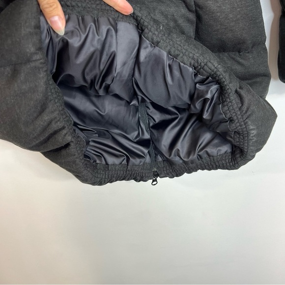 UNIQLO minimalist wool blend charcoal grey black down puffer coat XS - Picture 11 of 14